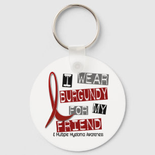 MULTIPLE MYELOMA Ik Draag Bourgogne voor mijn vrie Sleutelhanger