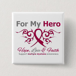 Multiple Myeloma Tribal Ribbon Hero Vierkante Button 5,1 Cm