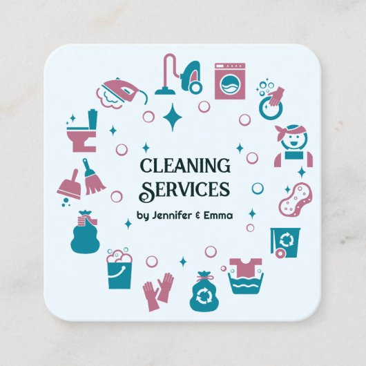 Multiple Name Cleaning Services-Visitekaartje Vierkante Visitekaartje (Voorkant)