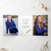 Multiple Photo Afstuderen Announcement Trifold Drieluik Aankondiging (Binnen)