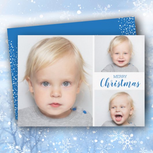 Multiple Photo Blue Merry kerstfeestay Kaart