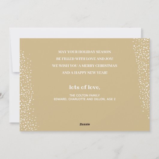 Multiple Photo Gold Merry kerst Feestdagenkaart (Achterkant)