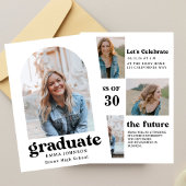 Multiple Photo Graduation Card, Minimalist Senior  Kaart