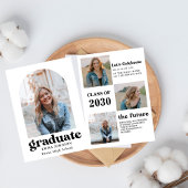Multiple Photo Graduation Card, Minimalist Senior  Kaart