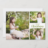 Multiple Photo Green kerst Feestdagenkaart (Voorkant)
