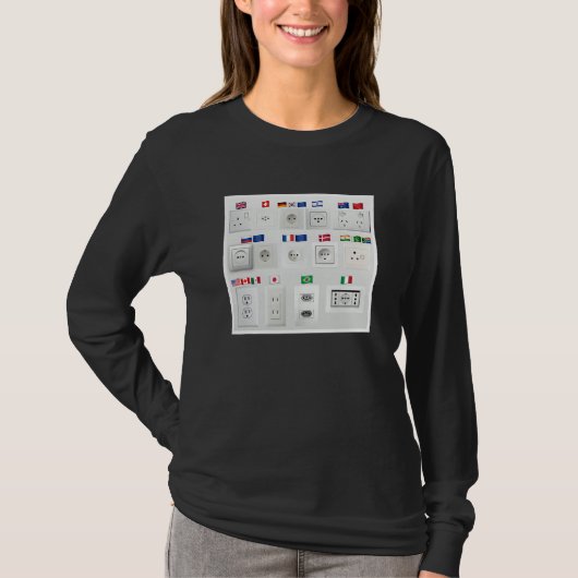 Multiple Power Outlet Plug World Countries Differe T-shirt (Voorkant)