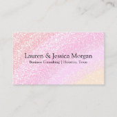 Multiple QR Code 2 Names & Contact Pink Glitter Visitekaartje (Voorkant)