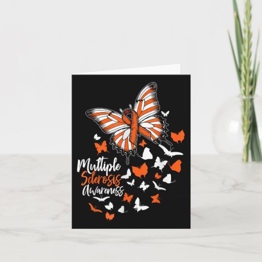 Multiple Sclerose Awareness Butterfly Oranje Ribb Kaart (Voorkant)