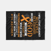 Multiple Sclerose Awareness Oranje lint Mannen WOM Fleece Deken (Voorkant (Horizontaal))
