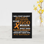 Multiple Sclerose Awareness Oranje lint Mannen WOM Kaart (Gele Bloem)