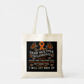Multiple Sclerose Awareness Quote Oranje Ribbon Tote Bag (Achterkant)