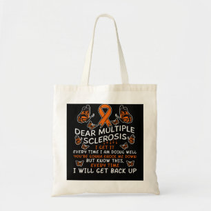 Multiple Sclerose Awareness Quote Oranje Ribbon Tote Bag