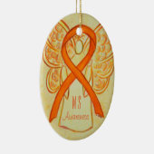 Multiple Sclerose Awareness Ribbon Angel Ornament (Rechts)