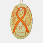 Multiple Sclerose Awareness Ribbon Angel Ornament (Links)