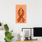 Multiple Sclerose Awareness Ribbon Candle of Hope Poster (Thuiskantoor)