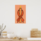 Multiple Sclerose Awareness Ribbon Candle of Hope Poster (Keuken)