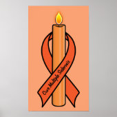Multiple Sclerose Awareness Ribbon Candle of Hope Poster (Voorkant)