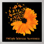 Multiple Sclerose Awareness Ribbon Flower MS Hope Poster<br><div class="desc">Meervoudige sclerose Bewustheid Lint Vloer MS Hope</div>
