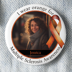 Multiple Sclerose Bewustzijn Draag Oranje voor Fot Ronde Button 5,7 Cm