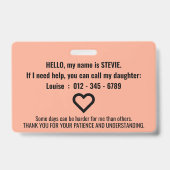 Multiple Sclerose bewustzijn ID geduld pvc badge (Achterkant)