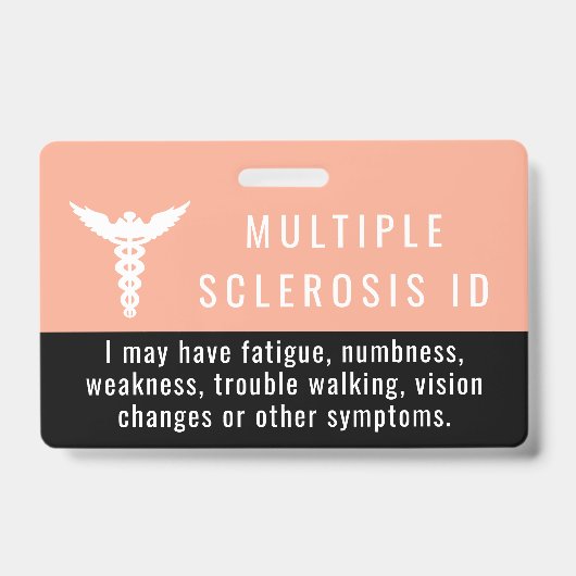 Multiple Sclerose bewustzijn ID geduld pvc badge (Voorzijde)
