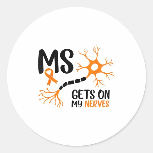 Multiple Sclerose Bewustzijn Irriteert Me Ora Ronde Sticker (Voorkant)