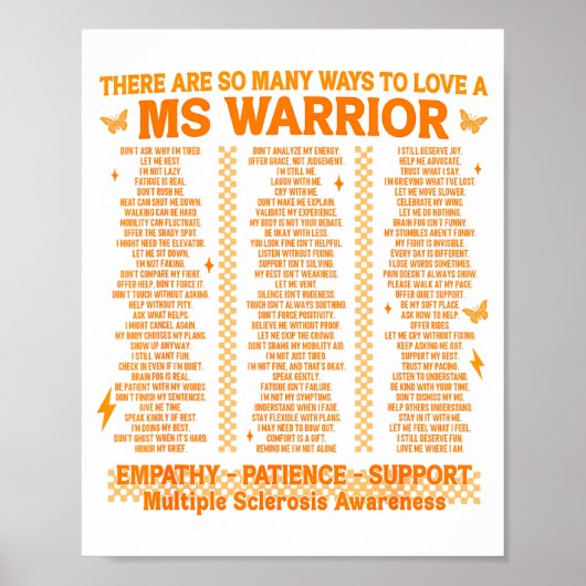Multiple Sclerose bewustzijn manieren om een MS oo Poster (Voorkant)