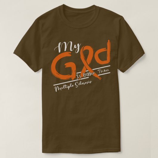 Multiple sclerose bewustzijn Mijn God is sterker i T-shirt (Design voorkant)