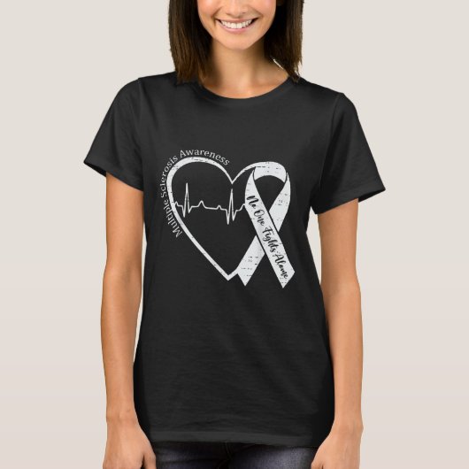 Multiple Sclerose Bewustzijn Ms Bewustzijn Hart T-shirt (Voorkant)