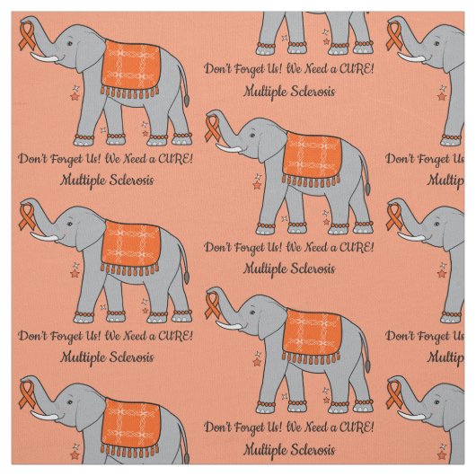 Multiple sclerose Elephant of Awareness and Hope Stof (Swatch)