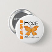 Multiple sclerose geeft Hope Butterfly nooit op Ronde Button 5,7 Cm (Voorkant /achterkant)