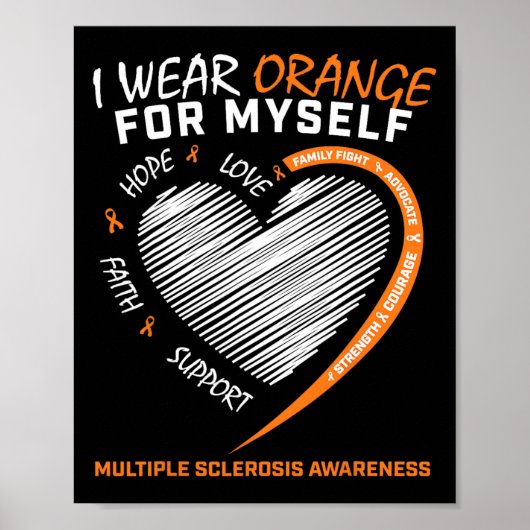 Multiple sclerose Kleding Vrouwen Mannen MS Awaren Poster (Voorkant)