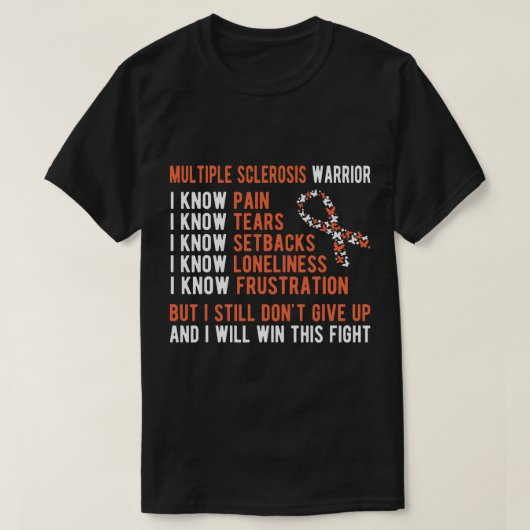 Multiple sclerose krijger MS bewustzijn grappig T-shirt (Design voorkant)