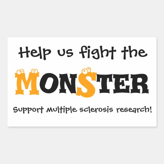 Multiple Sclerose Monster-Sticker Rechthoekige Sticker (Voorkant)