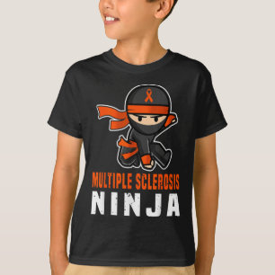 Multiple Sclerose Ninja Bewustzijn Grappig Oranje T-shirt