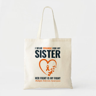 Multiple Sclerose Oranje Ruglintondersteuningsteke Tote Bag