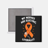 Multiple Sclerosis Awareness 2025 -orange Ribbon_ Magneet (Voorkant / Achterkant)