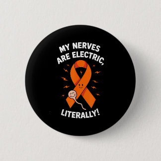 Multiple Sclerosis Awareness 2025 -orange Ribbon_  Ronde Button 5,7 Cm