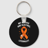 Multiple Sclerosis Awareness 2025 -orange Ribbon_  Sleutelhanger (Voorkant)