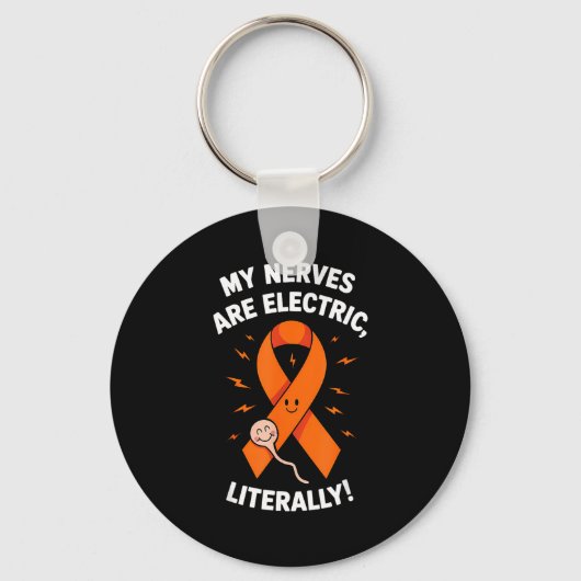 Multiple Sclerosis Awareness 2025 -orange Ribbon_  Sleutelhanger (Voorkant)