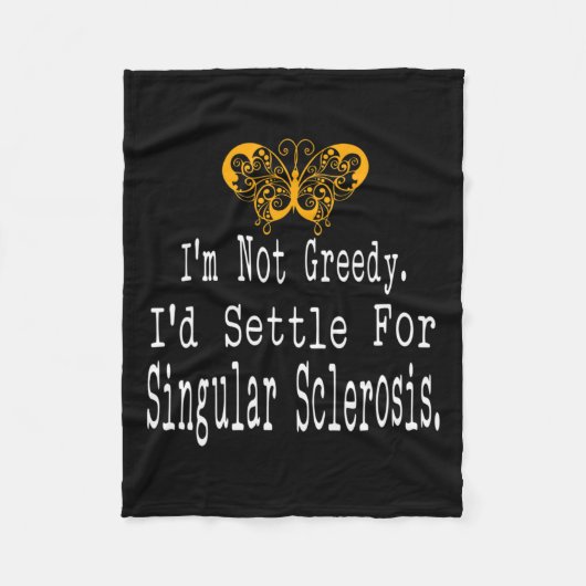 Multiple Sclerosis Awareness Butterfly Ondersteuni Fleece Deken (Voorkant)