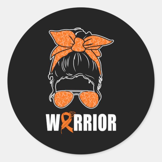 Multiple Sclerosis Awareness Een rommelige Bun MS Ronde Sticker (Voorkant)