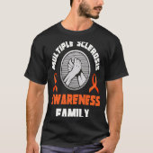 Multiple Sclerosis Awareness Family MS Warrior Tea T-shirt (Voorkant)