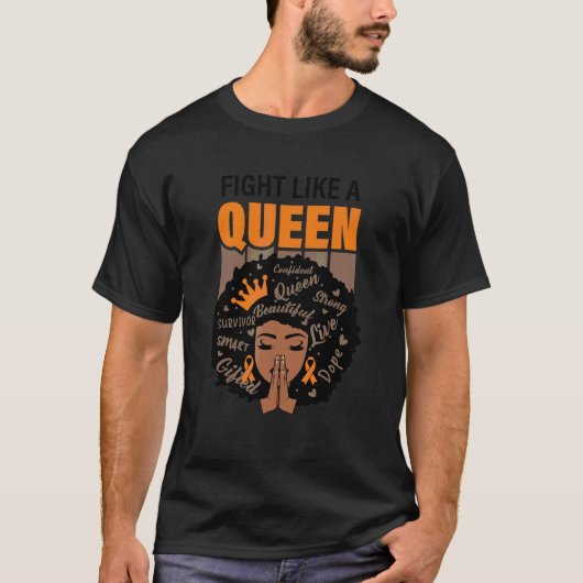 Multiple Sclerosis Awareness  Fight Like A Queen T-shirt (Voorkant)