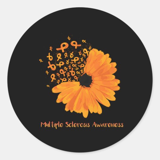 Multiple Sclerosis Awareness Lintbloem MS Hope Ronde Sticker (Voorkant)
