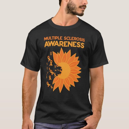 Multiple Sclerosis Awareness Month Orange Ribbon a T-shirt (Voorkant)