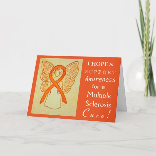 Multiple Sclerosis Awareness Ribbon Angel MS Card Feestdagen Kaart (Voorkant)