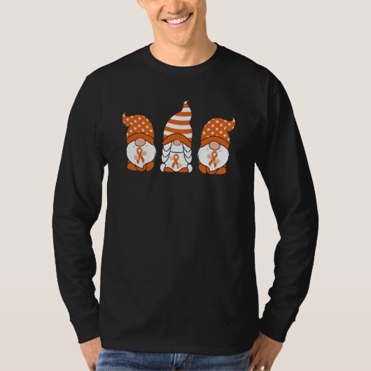 Multiple Sclerosis Awareness Three Orange Gnomes M T-shirt (Voorkant)