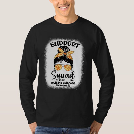 Multiple Sclerosis Bewustzijn Rommelige Knot Krijg T-shirt (Voorkant)