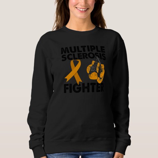 Multiple Sclerosis Fighter Oranje Boxing Glove Ms Trui (Voorkant)